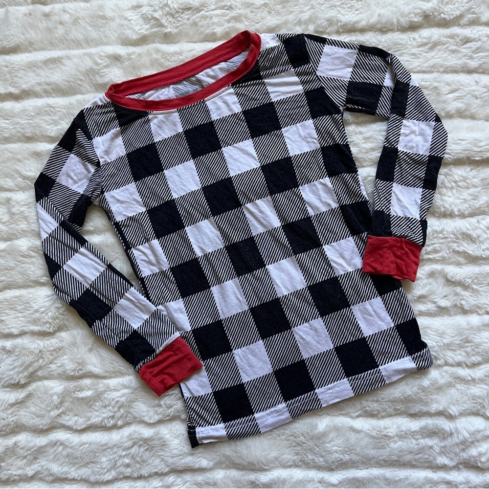 Little Sleepies Buffalo check Christmas pajama top